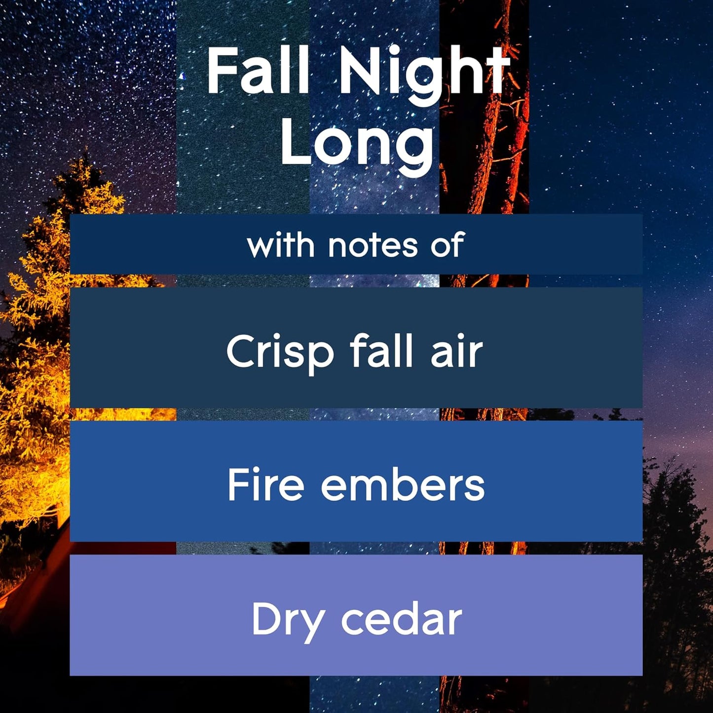 Candle Fall Night Long, Fragrance Candle Infused with Essential Oils, Air Freshener Candle, 3-Wick Candle, 6.8Oz, 3 Count