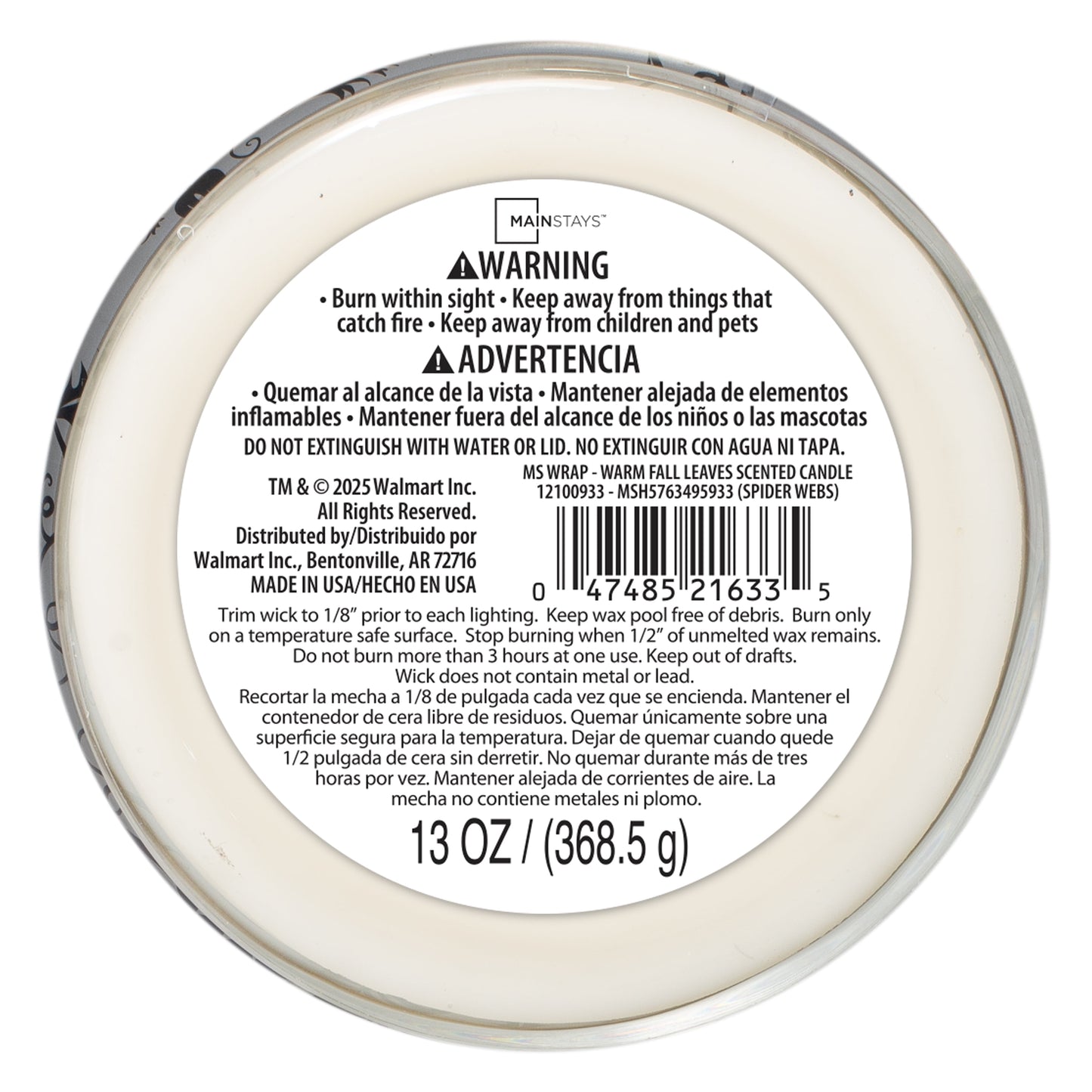Warm Fall Leaves Scented 3-Wick Candle, 13 Oz.