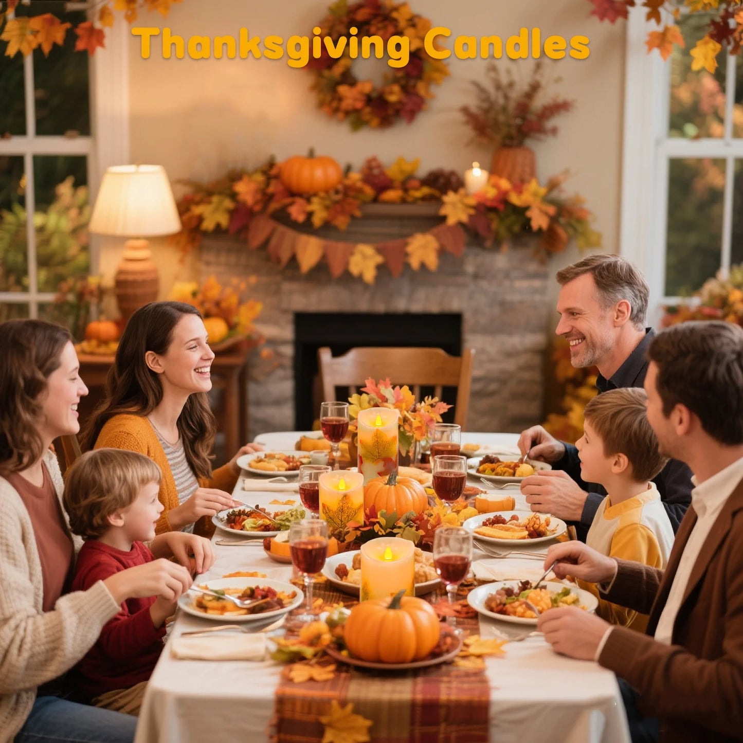 Flameless Candles Lights, Set of 3 Maple Leaf Flickering LED Candles with Remote & Timer, Dimmable LED Pillar Candles Battery Operated, Electric Candles for Thanksgiving Halloween Fall Harvest Decor