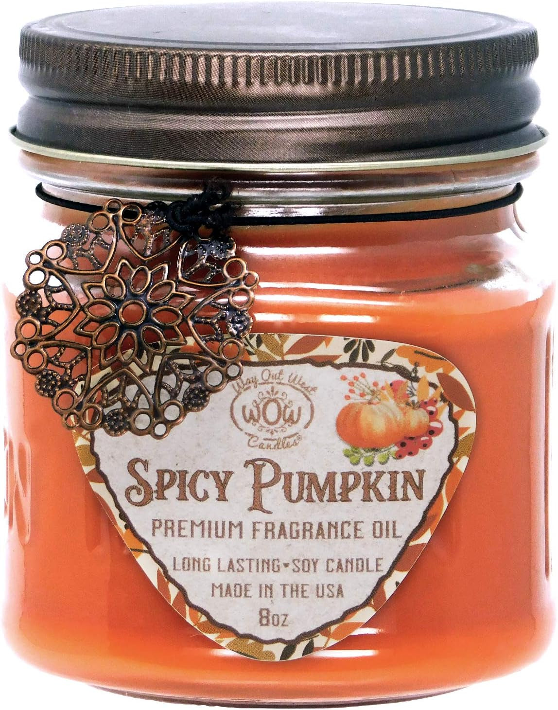 Scented Jar Candles Set of 2 - Sassy Sangria + Spicy Pumpkin, Long Lasting Holiday Candles