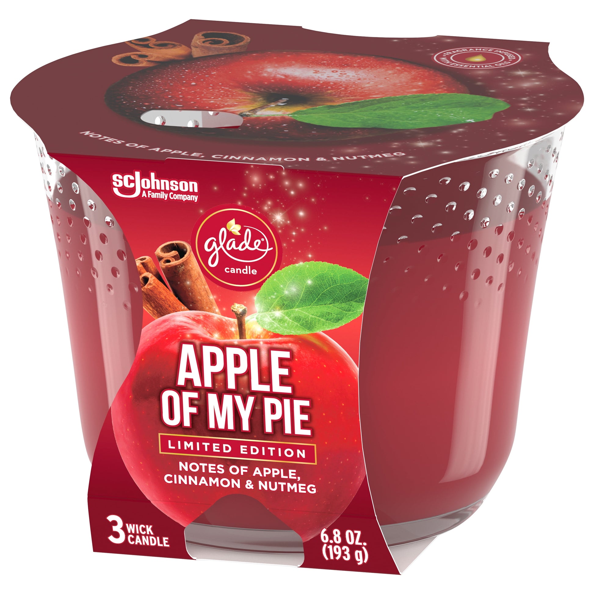 Candle, 3 Wick Scented Candle, Apple of My Pie, 6.8 Oz