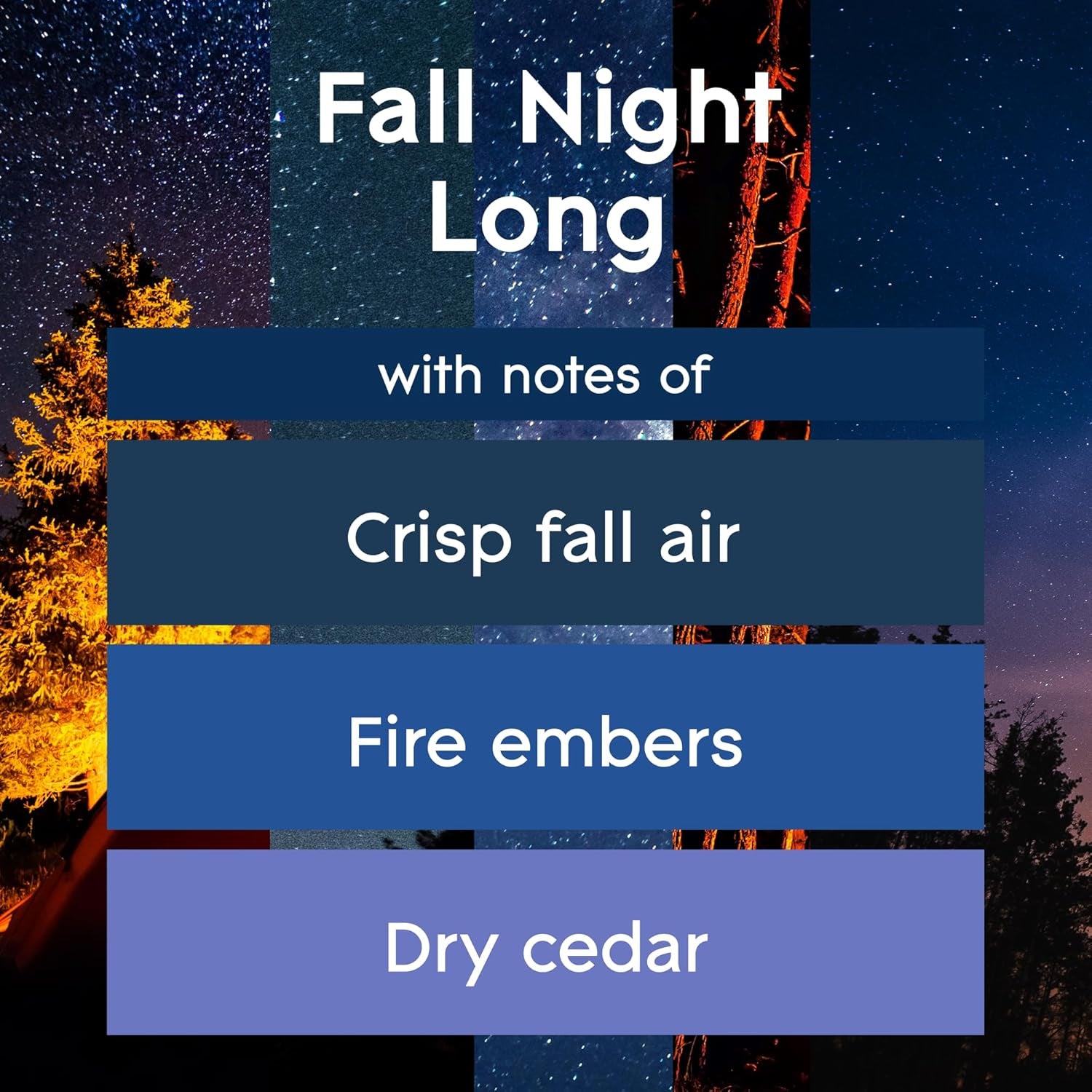 Candle Fall Night Long, Fragrance Candle Infused with Essential Oils, Air Freshener Candle, 3-Wick Candle, 6.8Oz, 3 Count