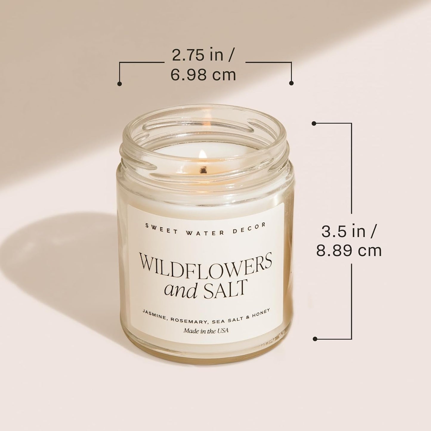 Hello Fall Candle - Cinnamon Apples & Clove Autumn Fall Scented Candle for Home Decor - 100% Cotton Wick Soy Wax Candles with 40 Hour Burn Time - Made in the USA - 9Oz Clear Jar