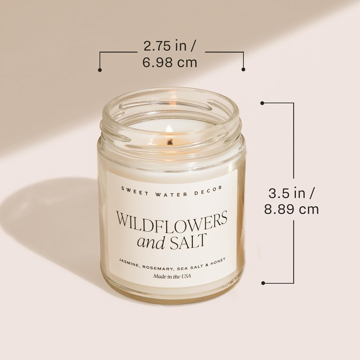Hello Fall Candle - Cinnamon Apples & Clove Autumn Fall Scented Candle for Home Decor - 100% Cotton Wick Soy Wax Candles with 40 Hour Burn Time - Made in the USA - 9Oz Clear Jar