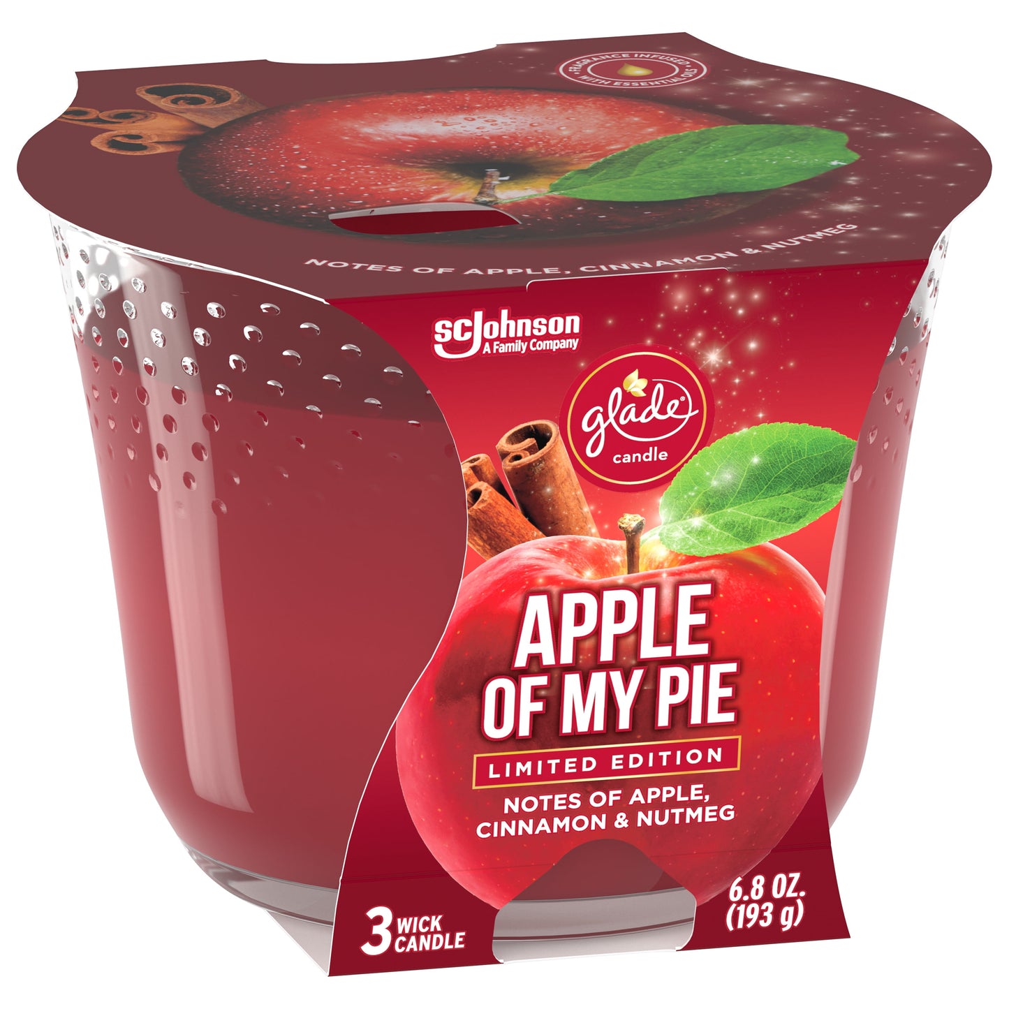 Candle, 3 Wick Scented Candle, Apple of My Pie, 6.8 Oz