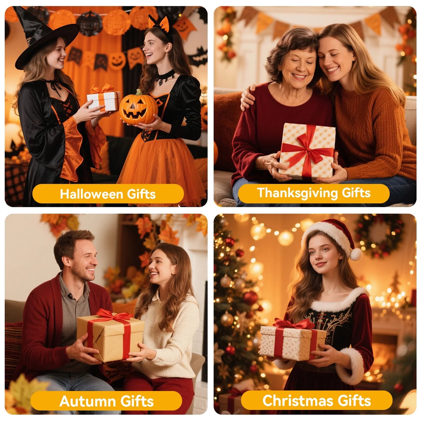 Flameless Candles Lights, Set of 3 Maple Leaf Flickering LED Candles with Remote & Timer, Dimmable LED Pillar Candles Battery Operated, Electric Candles for Thanksgiving Halloween Fall Harvest Decor
