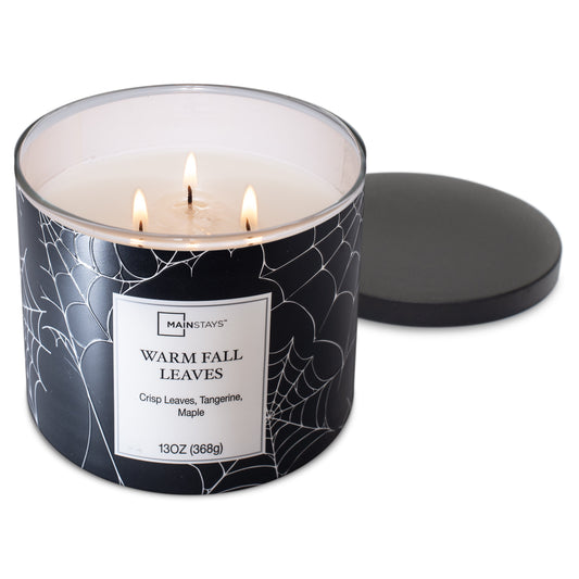 Warm Fall Leaves Scented 3-Wick Candle, 13 Oz.