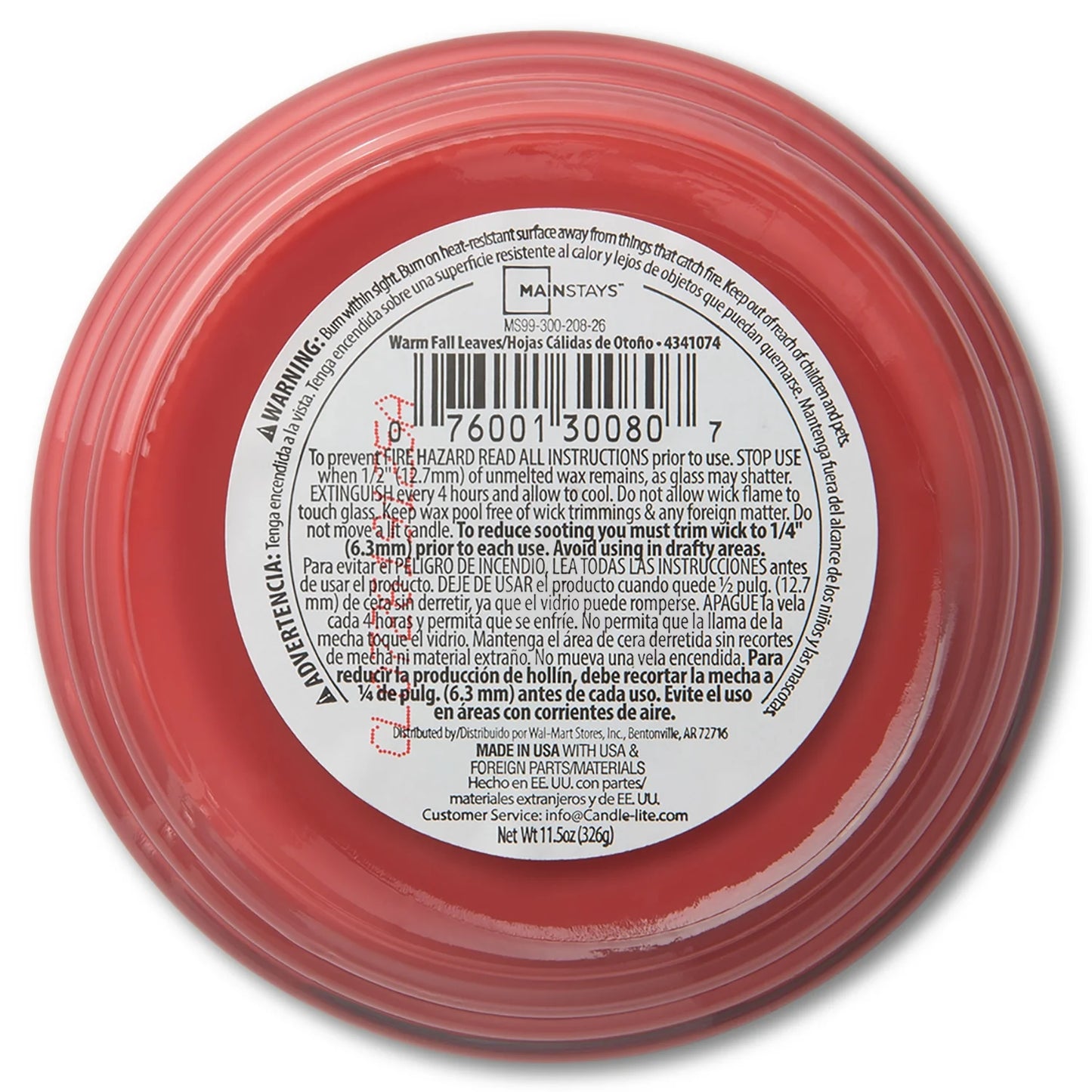 3-Wick Table Top Candle, 11.5 Oz., Warm Fall Leaves