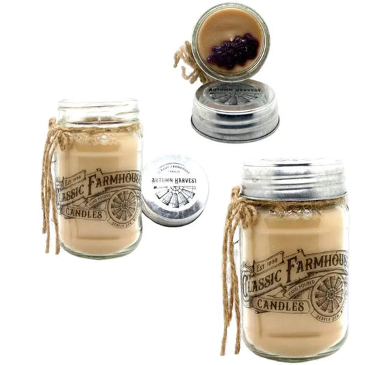Autumn Harvest 14 Oz Mason Jar Candle
